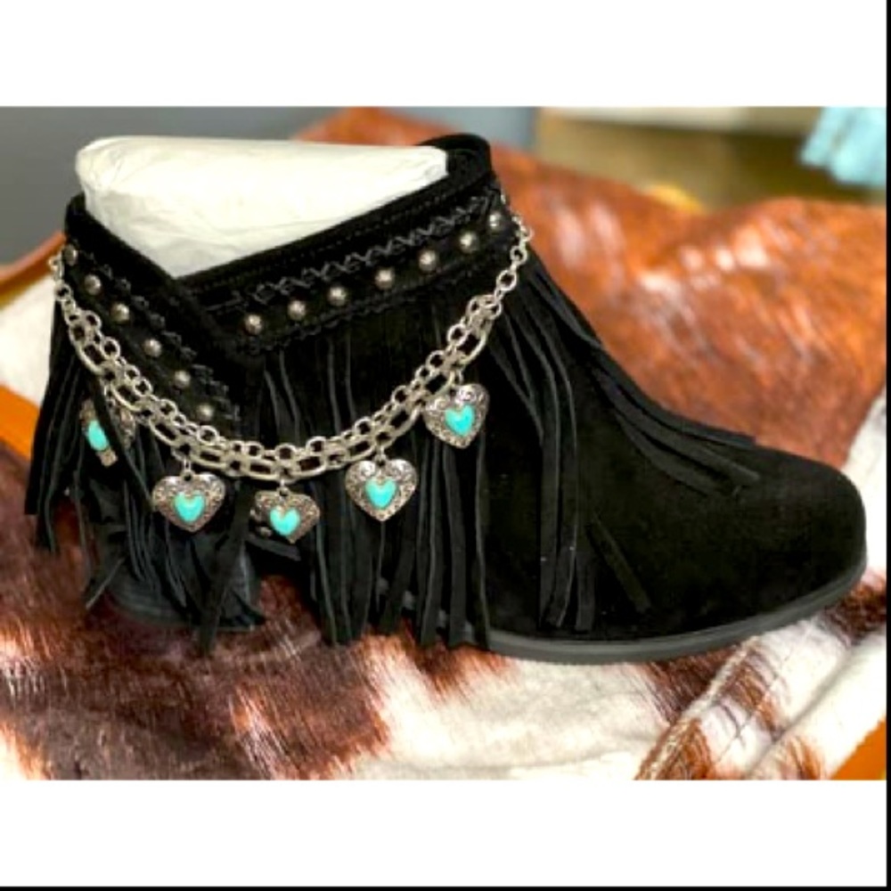 Trinity Ranch Leather Fringe Booties - Picture 5 of 6